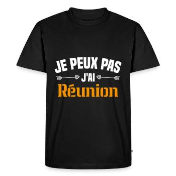 je peux pas j ai Réunion - T-shirt Premium bio Homme - noir - Devant - Nico (187cm)