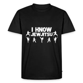 Je connais la danse JewJitsu Horah Jiu Jitsu Rabbi - T-shirt Premium bio Homme - noir - Devant - Nico (187cm)