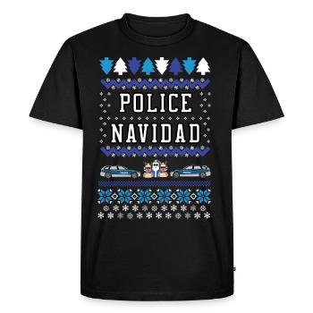 Police Navidad - Men's Premium Organic T-Shirt - black - Front - Nico (187cm)