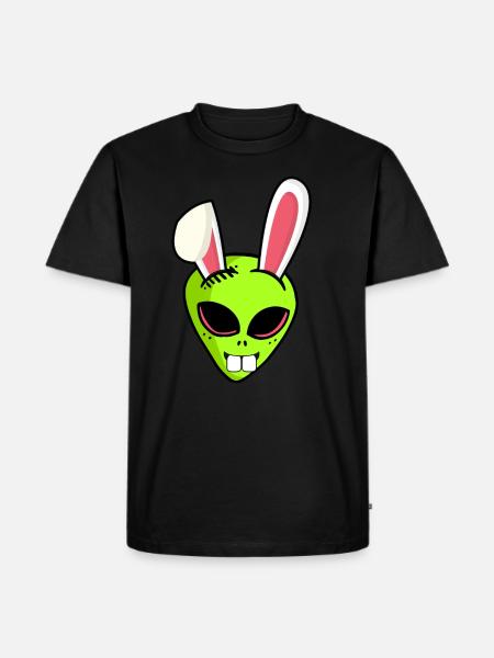 Alien alien Easter bunny Easter gift Ha - Men's Premium Organic T-Shirt - black