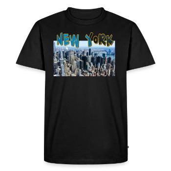 New York City with NY Buildings - Men's Premium Organic T-Shirt - black - Front - Nico (187cm)