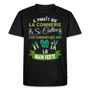 Humour connerie, blague drôle - T-shirt Premium bio Homme - noir - Devant - Nico (187cm)