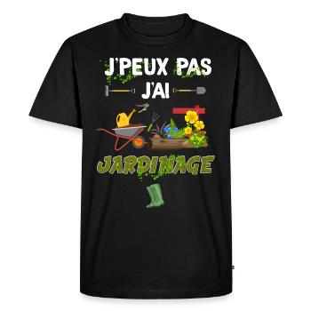 J'ai jardinage. Idée cadeau humour métier jardin - T-shirt Premium bio Homme - noir - Devant - Nico (187cm)