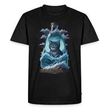 Cat - Men's Premium Organic T-Shirt - black - Front - Nico (187cm)