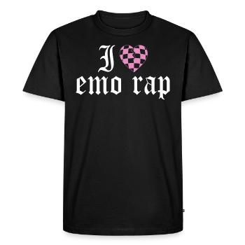 J'Adore L'Emo Rap J'aime La Musique Emo Rap - T-shirt Premium bio Homme - noir - Devant - Nico (187cm)