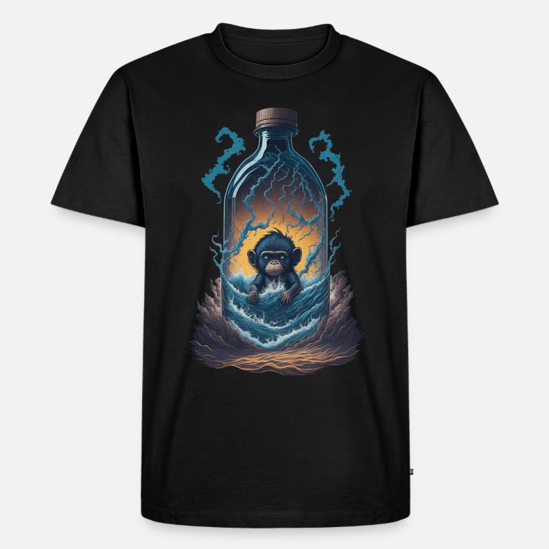 Affe - Männer Premium Bio T-Shirt - Schwarz