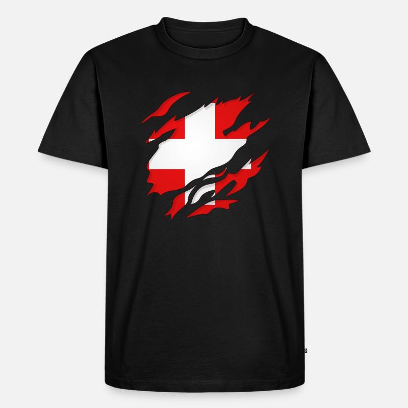 Schweiz Riss /Schweizer - Männer Premium Bio T-Shirt - Schwarz