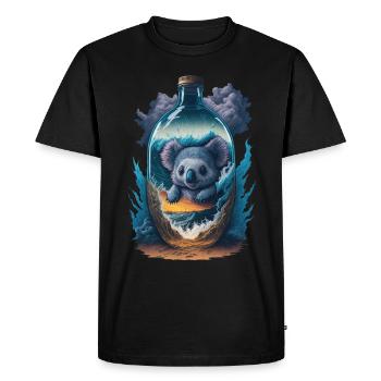 Koala en bouteille - T-shirt Premium bio Homme - noir - Devant - Nico (187cm)