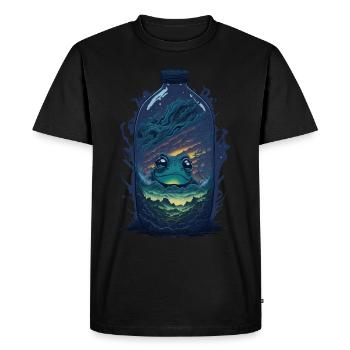 Grenouille en bouteille - T-shirt Premium bio Homme - noir - Devant - Nico (187cm)