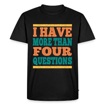 J’ai plus de quatre questions vintage - T-shirt Premium bio Homme - noir - Devant - Nico (187cm)