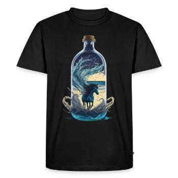 Bouteille de cheval - T-shirt Premium bio Homme - noir - Devant - Nico (187cm)