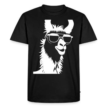 Funny Alpaca Wearing Sunglasses Cool Alpacas - Men's Premium Organic T-Shirt - black - Front - Nico (187cm)