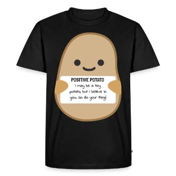 Positive Patate Joie de vivre Attitude face à la vie Joie - T-shirt Premium bio Homme - noir - Devant - Nico (187cm)