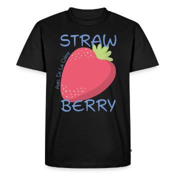 Strawberry T-Shirt - Men's Premium Organic T-Shirt - black - Front - Nico (187cm)