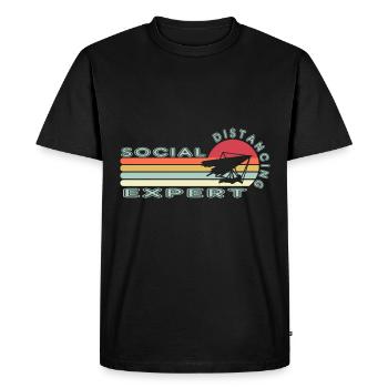 Expert en distanciation sociale Deltaplane - T-shirt Premium bio Homme - noir - Devant - Nico (187cm)