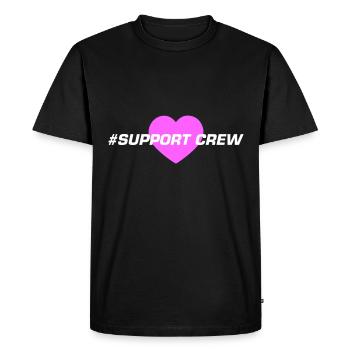 Support Crew Heart Love - Men's Premium Organic T-Shirt - black - Front - Nico (187cm)