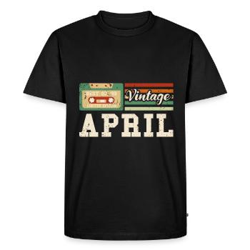 24th birthday April Vintage 1999 Vintage - Men's Premium Organic T-Shirt - black - Front - Nico (187cm)