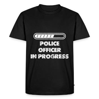 Policier en service Cadeaux de policier - T-shirt Premium bio Homme - noir - Devant - Nico (187cm)