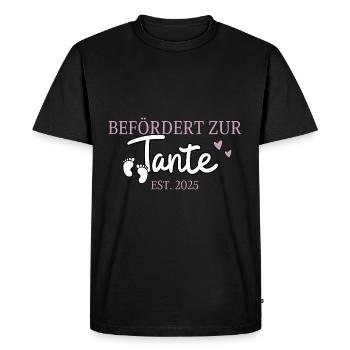Promoted to Aunt Est. 2025 - Men's Premium Organic T-Shirt - black - Front - Nico (187cm)