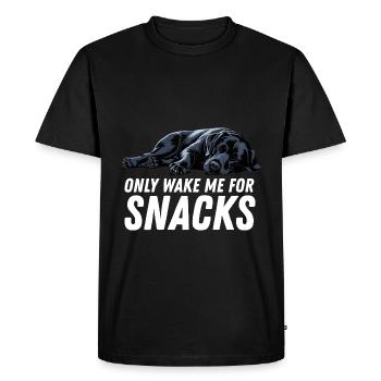 Only Wake Me For Snacks Chien Labrador Noir - T-shirt Premium bio Homme - noir - Devant - Nico (187cm)