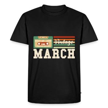 21st Birthday March Vintage 2002 Vintage - Men's Premium Organic T-Shirt - black - Front - Nico (187cm)