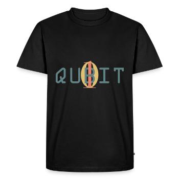 Qubit Quantum Entanglement Physics - Men's Premium Organic T-Shirt - black - Front - Nico (187cm)