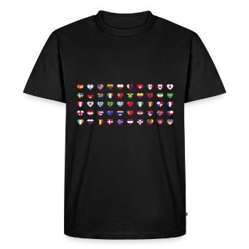 Drapeaux internationaux du monde - Drapeaux des pays - T-shirt Premium bio Homme - noir - Devant - Nico (187cm)