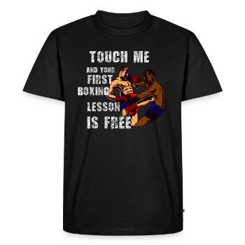 Boxing Design / Cool Design - Men's Premium Organic T-Shirt - black - Front - Nico (187cm)