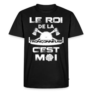 Garde forestier roi de la tronçonneuse - T-shirt Premium bio Homme - noir - Devant - Nico (187cm)