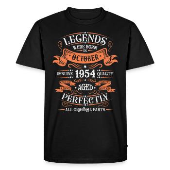 Legends Were Born In October 1954 Gift - Men's Premium Organic T-Shirt - black - Front - Nico (187cm)