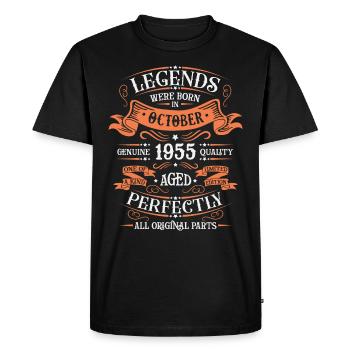Legends Were Born In October 1955 Gift - Men's Premium Organic T-Shirt - black - Front - Nico (187cm)