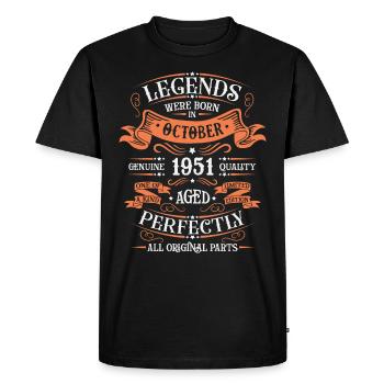Les Légendes Sont Nées En Octobre 1951 Cadeau - T-shirt Premium bio Homme - noir - Devant - Nico (187cm)