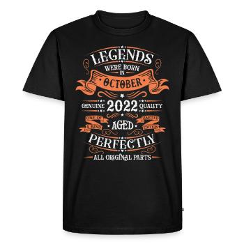 Les Légendes Sont Nées En Octobre 2022 Cadeau - T-shirt Premium bio Homme - noir - Devant - Nico (187cm)
