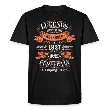 Legends Were Born In November 1927 Gift - Men's Premium Organic T-Shirt - black - Front - Nico (187cm)