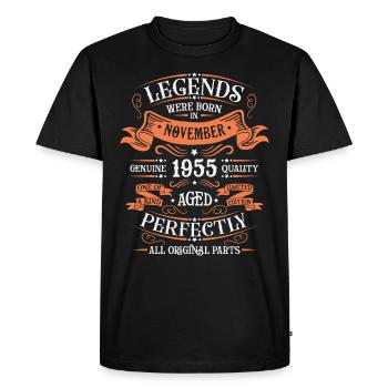 Legends Were Born In November 1955 Gift - Men's Premium Organic T-Shirt - black - Front - Nico (187cm)
