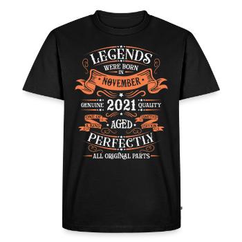 Les Légendes Sont Nées En Novembre 2021 Cadeau - T-shirt Premium bio Homme - noir - Devant - Nico (187cm)