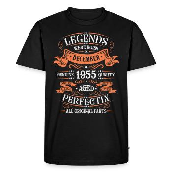The legends were born in December 1955 gift - Men's Premium Organic T-Shirt - black - Front - Nico (187cm)