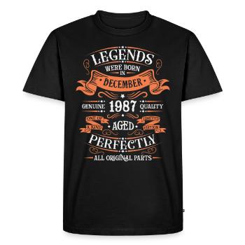 Les Légendes Sont Nées En Décembre 1987 Cadeau - T-shirt Premium bio Homme - noir - Devant - Nico (187cm)