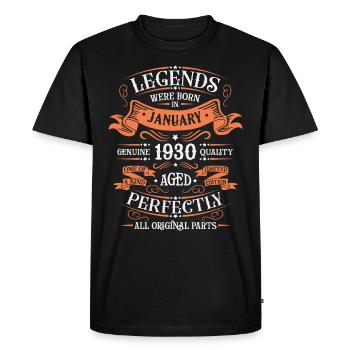 Les Légendes Sont Nées En Janvier 1930 Cadeau - T-shirt Premium bio Homme - noir - Devant - Nico (187cm)