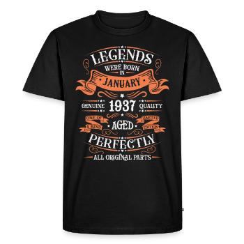Les Légendes Sont Nées En Janvier 1937 Cadeau - T-shirt Premium bio Homme - noir - Devant - Nico (187cm)