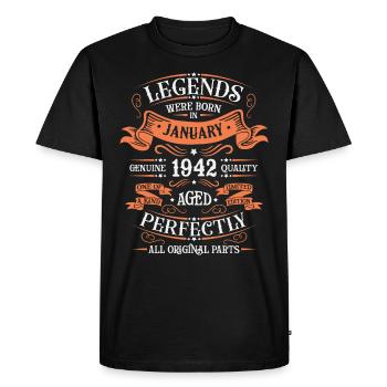 Les Légendes Sont Nées En Janvier 1942 Cadeau - T-shirt Premium bio Homme - noir - Devant - Nico (187cm)