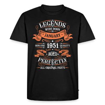 Les Légendes Sont Nées En Janvier 1951 Cadeau - T-shirt Premium bio Homme - noir - Devant - Nico (187cm)