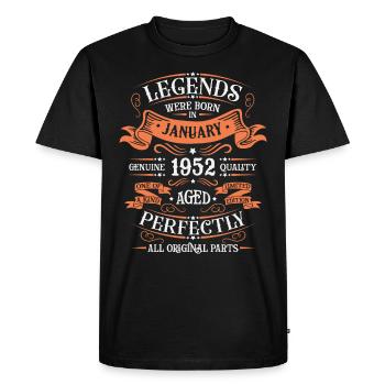 Les Légendes Sont Nées En Janvier 1952 Cadeau - T-shirt Premium bio Homme - noir - Devant - Nico (187cm)