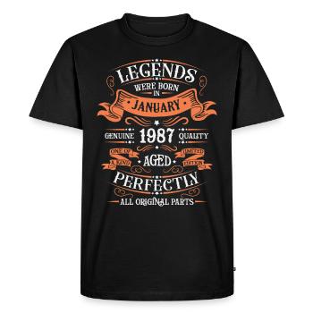 Les Légendes Sont Nées En Janvier 1987 Cadeau - T-shirt Premium bio Homme - noir - Devant - Nico (187cm)