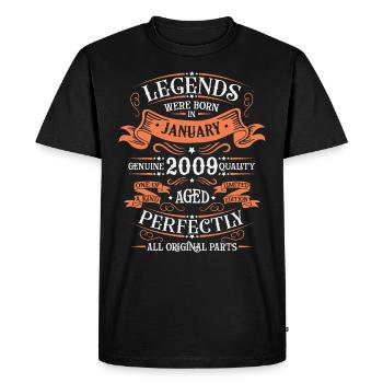 Les Légendes Sont Nées En Janvier 2009 Cadeau - T-shirt Premium bio Homme - noir - Devant - Nico (187cm)