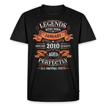 Les Légendes Sont Nées En Janvier 2010 Cadeau - T-shirt Premium bio Homme - noir - Devant - Nico (187cm)