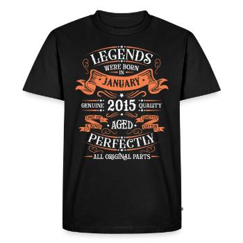 Les Légendes Sont Nées En Janvier 2015 Cadeau - T-shirt Premium bio Homme - noir - Devant - Nico (187cm)