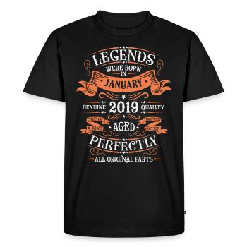 Les Légendes Sont Nées En Janvier 2019 Cadeau - T-shirt Premium bio Homme - noir - Devant - Nico (187cm)
