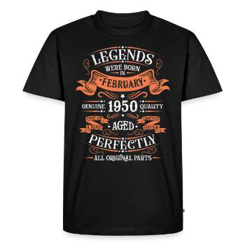 Les Légendes Sont Nées En Février 1950 Cadeau - T-shirt Premium bio Homme - noir - Devant - Nico (187cm)