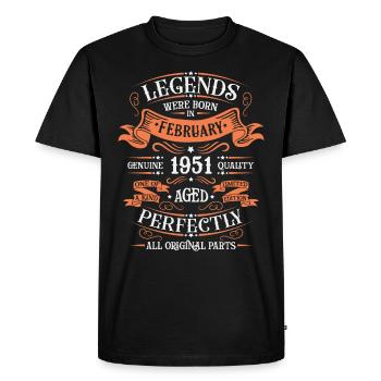 Les Légendes Sont Nées En Février 1951 Cadeau - T-shirt Premium bio Homme - noir - Devant - Nico (187cm)